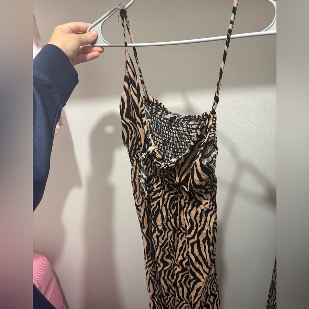 Justify Black and Tan Animal Print Dress